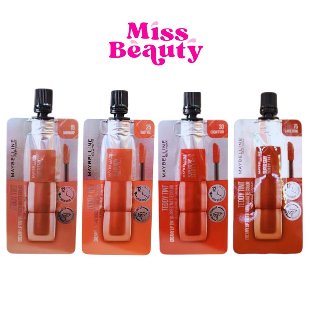(ซอง) Maybelline New York Super stay Teddy Tint เมย์เบลลีน นิวยอร์ก ซุปเปอร์สเตย์ เท็ดดี้ ทินท์ 2 มล.