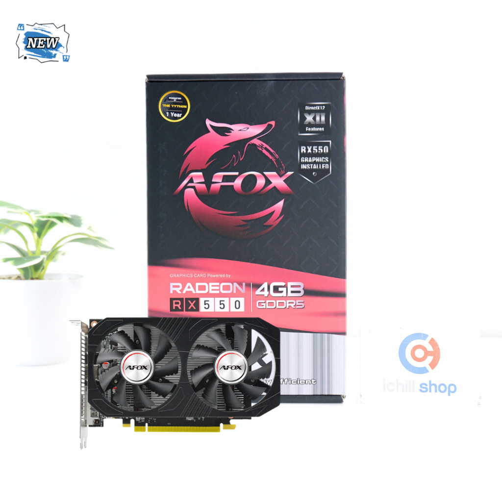การ์ดจอ (VGA) AFOX RX550 4GB 2F DDR5 (ของใหม่) P10689
