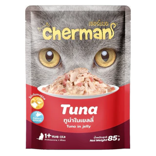 [ 12 ซอง ] อาหารแมวเปียก เชอร์แมน Cherman pouch สำหรับแมวเล็ก และแมวโต