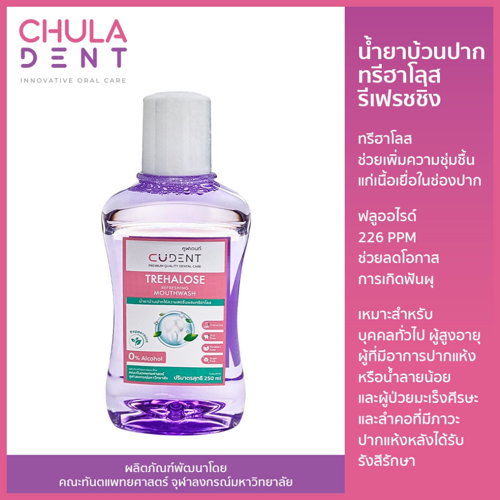 น้ำยาบ้วนปากคูฬเดนท์ ทรีฮาโลส รีเฟรชชิ่ง 250 มล.  _ เย็นนิดหน่อย ไม่แสบปาก