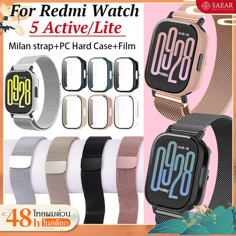 【🔥เคส+สาย+ฟิล์ม🔥】สําหรับ Xiaomi Redmi Watch 5active Milan สายรัดนาฬิกา+กรณี PC + ฟิล์ม Redmi Watch 5 Lite / Active
