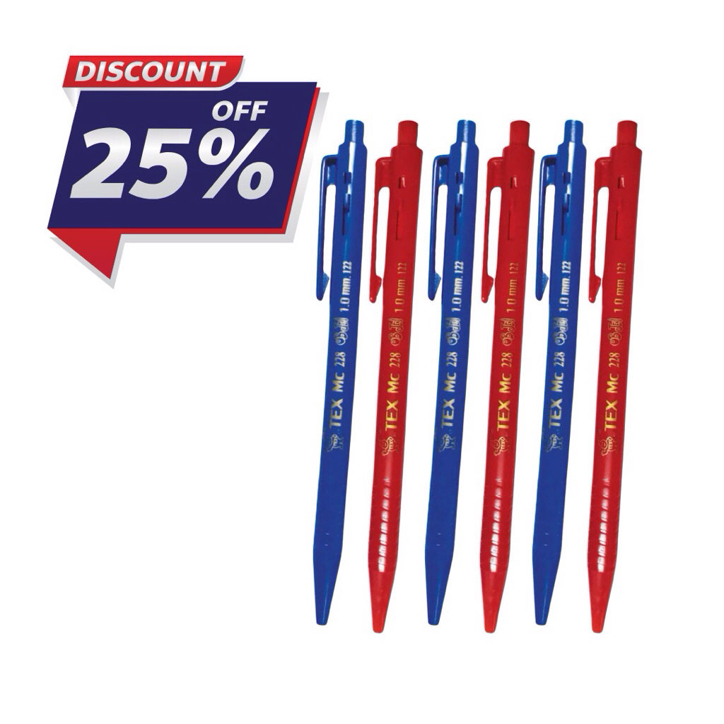 TEX ปากกาลูกลื่นเท็กซ์ MC228 หัวปากกา 1 มล.
