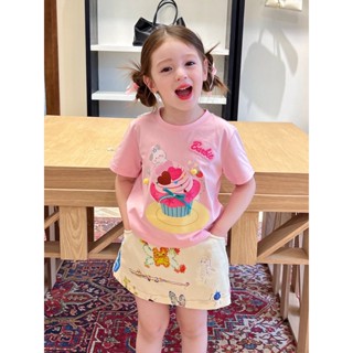 BB128 ชุดเซ็ตเสื้อผ้าเด็กแขนสั้น ลายเค้กวันเกิด งานพิมพ์ กระ…