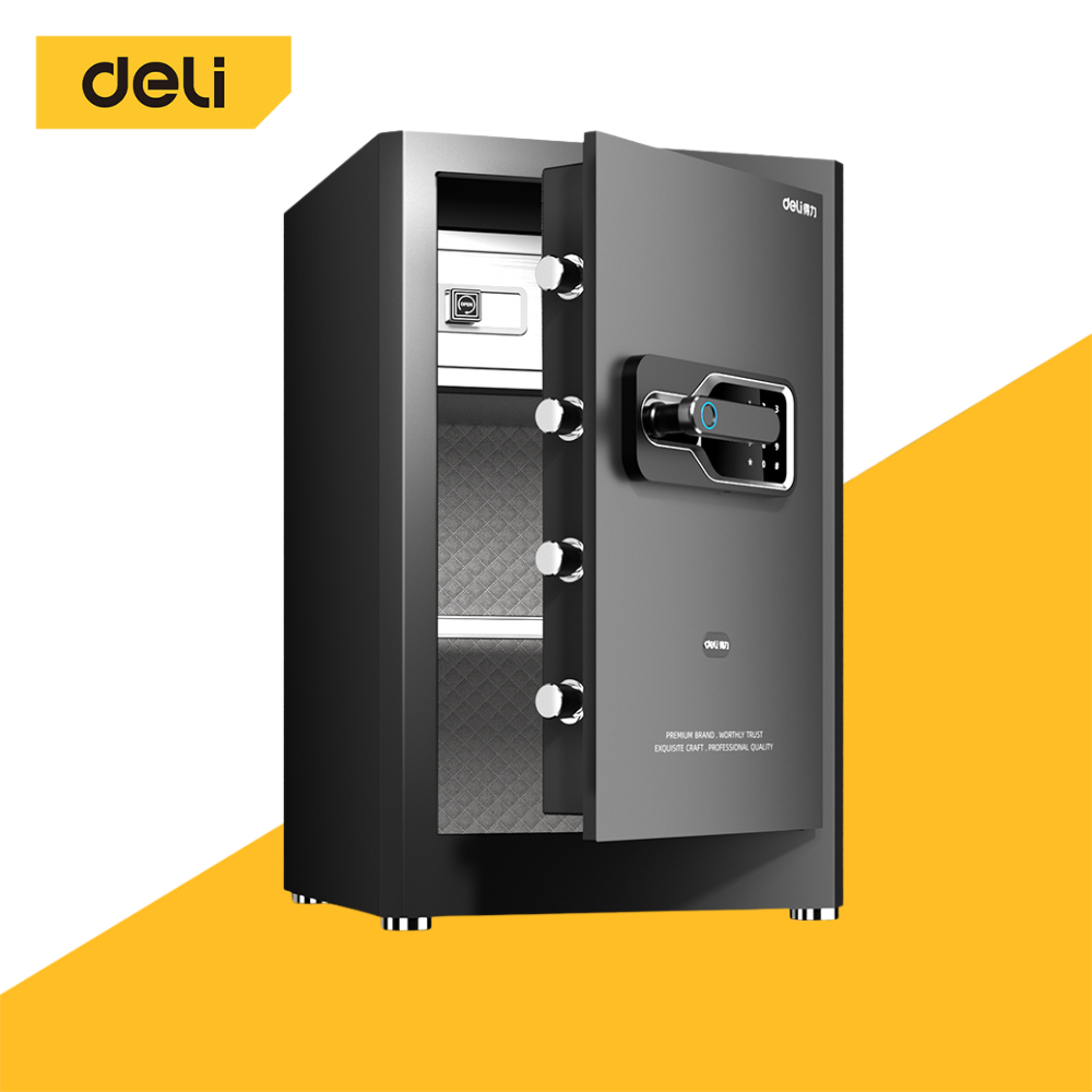 Deli ตู้เซฟดิจิตอล ตู้เซฟรหัสผ่าน ตู้เซฟนิรภัย ล็อค 2 ฟังก์ชั่น หนา 8 ชั้น ออกใบกำกับภาษีได้ รับประกัน 1 ปี Safe Box