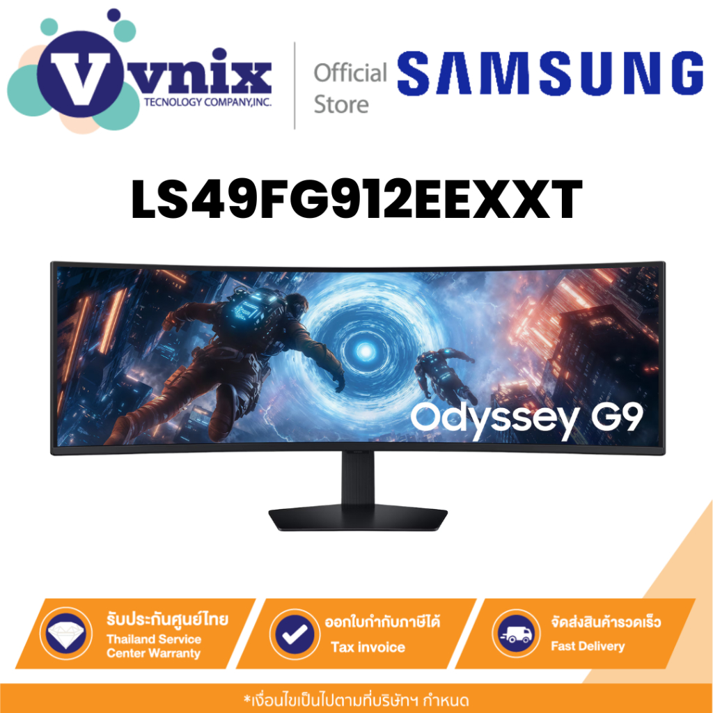 Samsung LS49FG912EEXXT จอภาพเกมมิ่ง 49" Odyssey G9 G91F DQHD 144Hz Gaming Monitor By Vnix Group