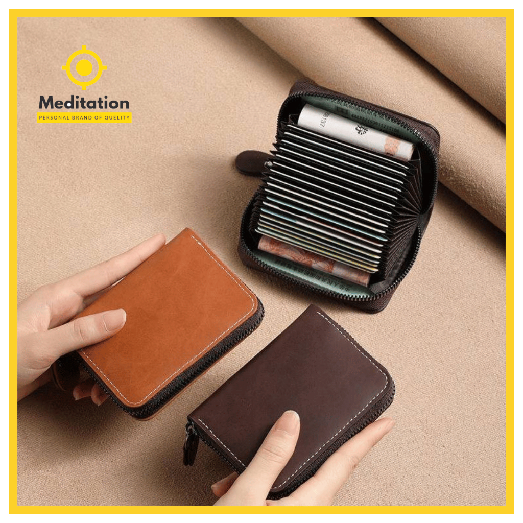🔥Card holder🔥 กระเป๋าใส่บัตรซิปรอบ สีพื้น แยกช่องใส่บัตร ใช้งานง่าย ขนาดกะทัดรัด ทนทาน น้ำหนักเบา