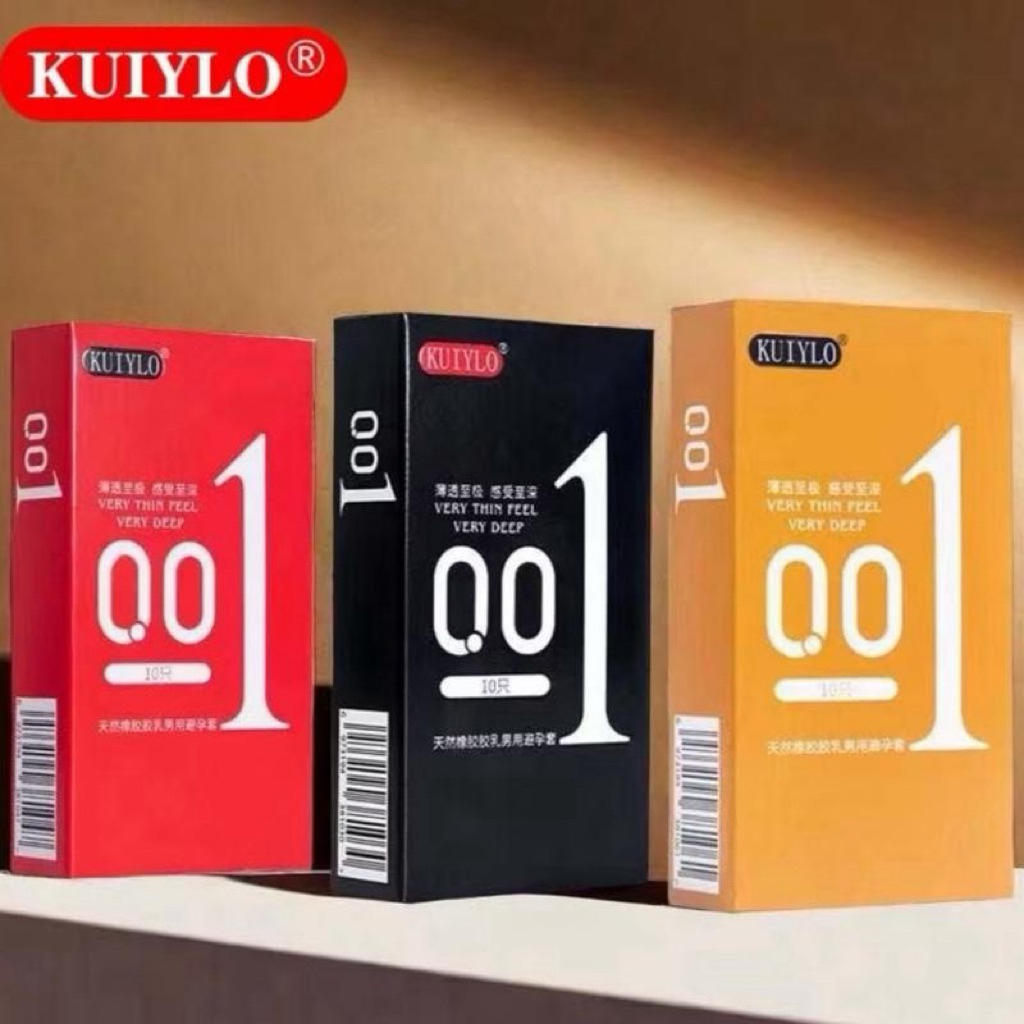 KUIYLO ถุงยางบาง 0.01มม 49-52มม มีสามแบบสามความรู้สึกโคตรบาง