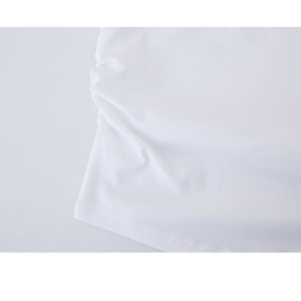 RedMango✨ เสื้อยืดผู้หญิงรัดรูปปักโบว์ 🎀 ดีไซน์สวยงาม ย่นข้างช่วยเน้นรูปร่างและเอว - รูปที่ 6