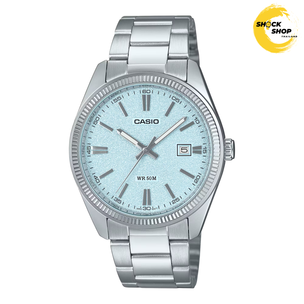CASIO นาฬิกาข้อมือผู้ชาย รุ่น MTP-1302DA-2A2 วัสดุสเตนเลสสตีล สีฟ้า คาสิโอ