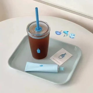 Blue Bottle Coffee Clear Cold Tumbler 450ml แก้วกาแฟพร้อมหลอด ฟรีสําหรับรถสํานักงาน