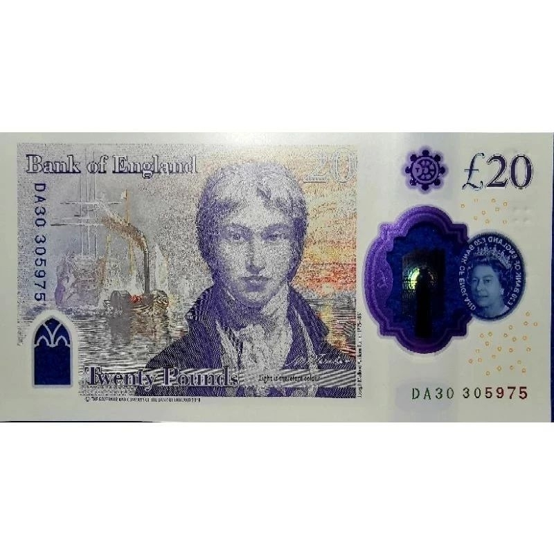 แบงก์​สะสม​ อังกฤษ​ England, 20​ Pounds, ใช้แล้ว, B1203