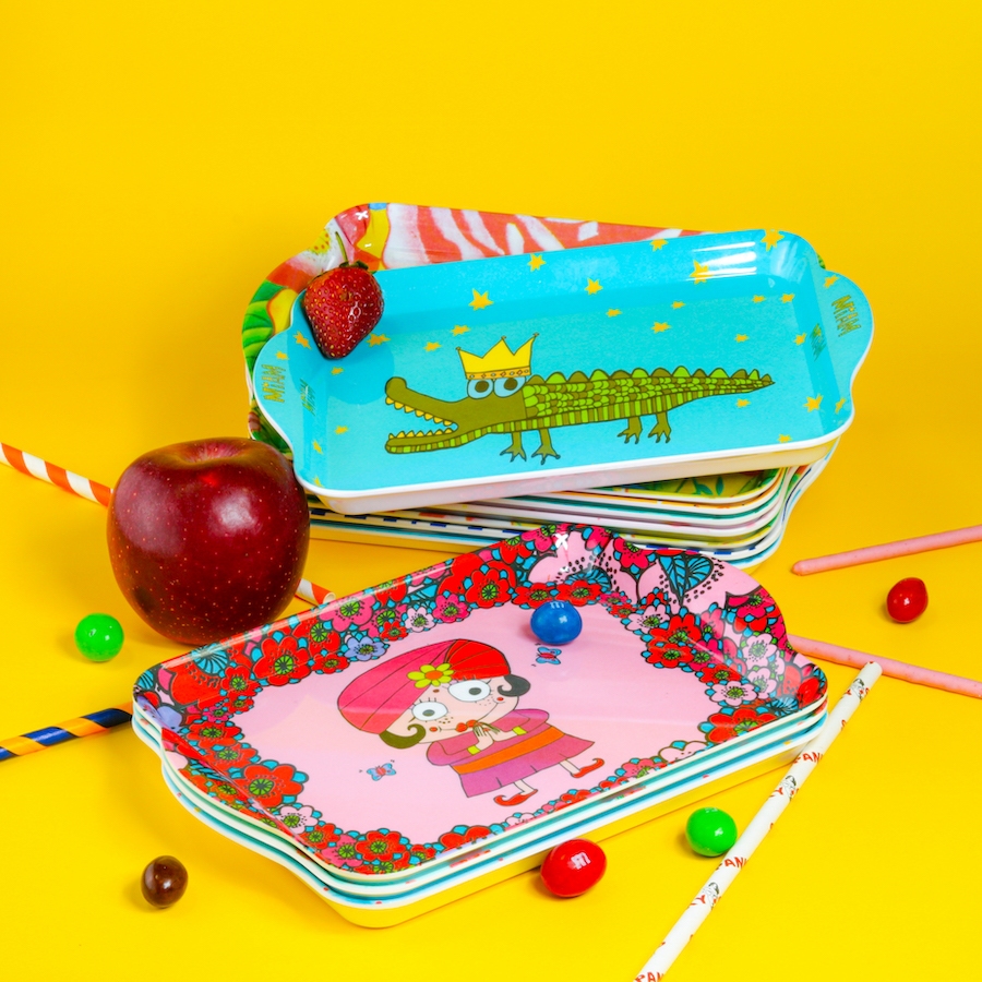 SuperSOSO! ถาดใส่อาหาร Girl-ish Scatter Trays ขนาด21ซม (8.3นิ้ว) เมลามีน มี8รูปแบบ ถาดวางอาหาร จาน