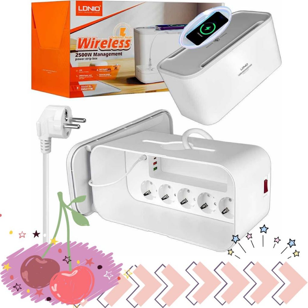 พร้อมส่งจากไทย LDNIO SN5311W ปลั๊กไฟ กล่องปลั๊กพ่วง รางปลั๊กพร้อมตัวจัดระเบียบ Wireless Power Strip 