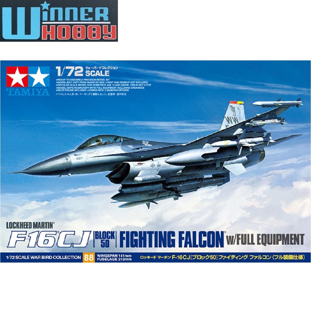 Tamiya 60788 Lockheed Martin F-16CJ BLOCK50 Fighting Falcon w/Full Equipment 1/72