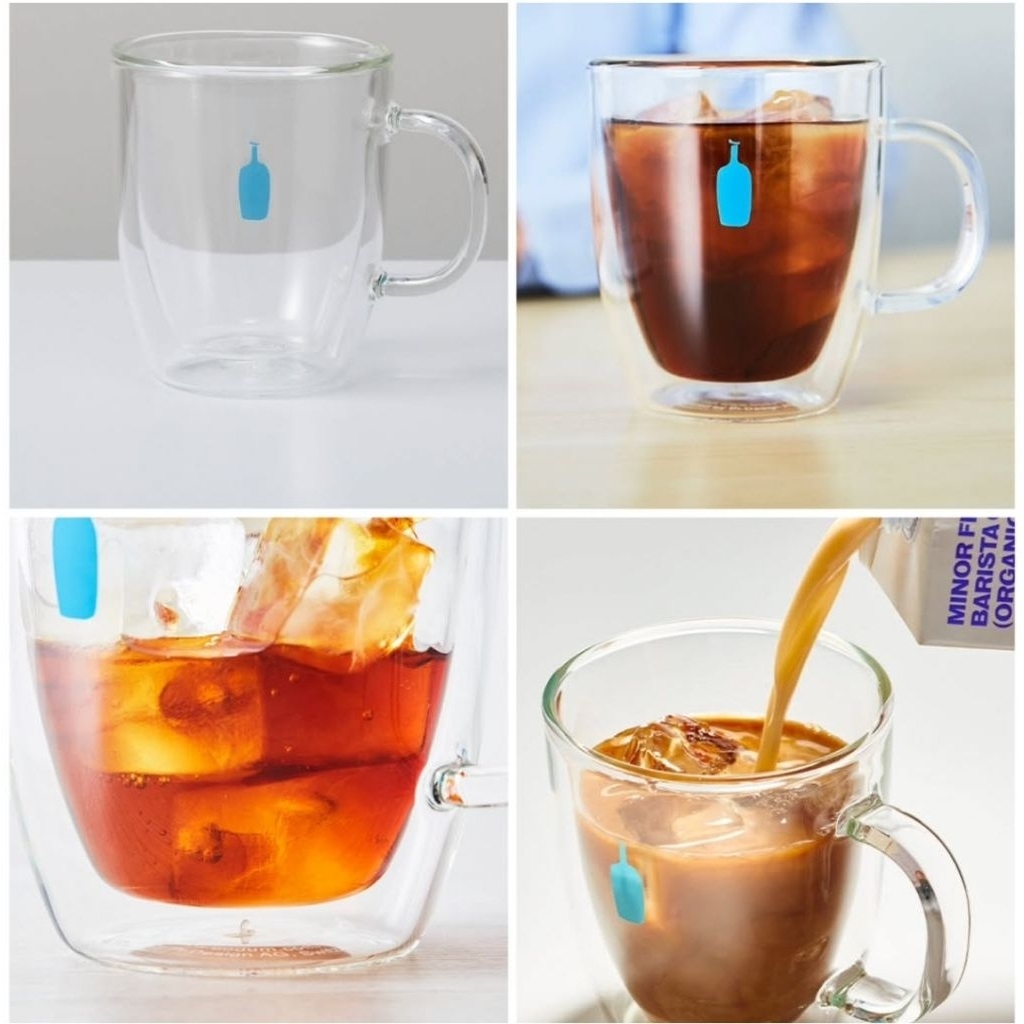 แก้วกาแฟใส 2 ชั้น Blue bottle แท้ 100% ขนาด 390ml
