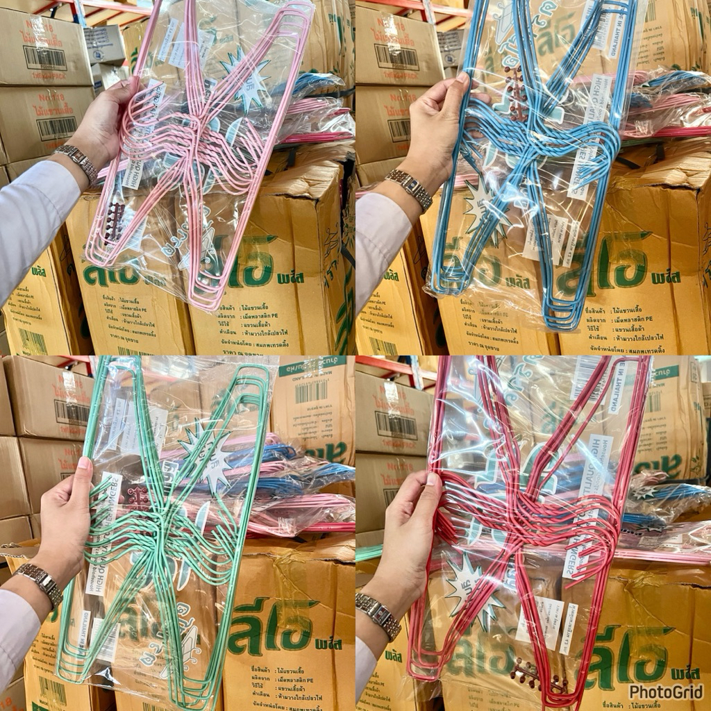 [ยกลัง 12 แพ็ค ] ไม้แขวนเสื้อลวด 1*12 ลีโอ