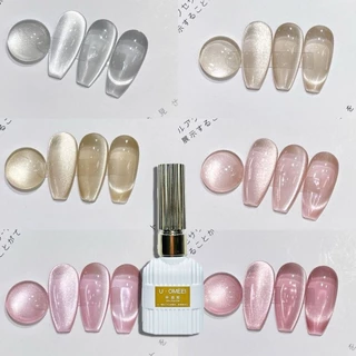 จัดส่งทันที ♡ U•Omeei ♡Jade cateye สีลูกแก้วซาติน ประกายละเอียด ดึงสีง่ายชัดสวย