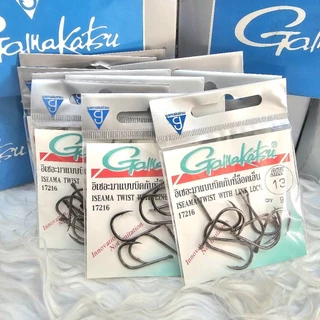 ตัวเบ็ด Gamakatsu 17216 ซองเขียว อิเซอะมาแบบบิดกับที่ล็อคเอ็น ตูดแบน ISEAMA TWIST WITH LINE LOCK 17216