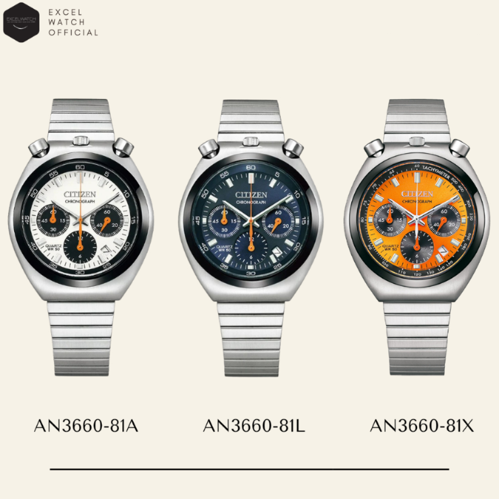 [ Excel Watch ] นาฬิกา Citizen Record Label Tsuno Chrono Re-Issue Bullhead รุ่น AN3660-81A, AN3660-8