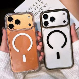 case i17 เคสใสอะคริลิคชาร์จได้ เคสชาร์จไร้สาย กันกระแทก สำหรับ for iPhone 17 pro max 17pro 17promax 17air