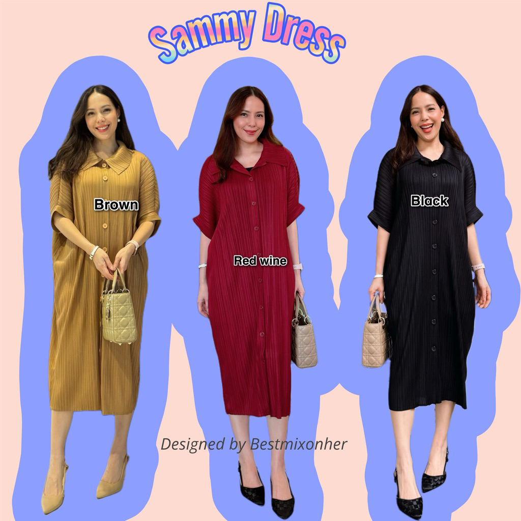Sammy dress Code 9802 เดรสคอปก