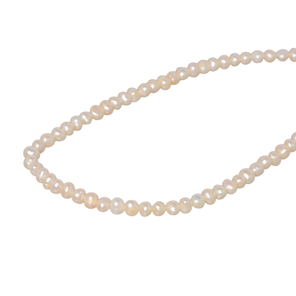 ลูกปัดมุกแท้ ลักษณะรูปทรงกลม สีพีฃ Peach Round Pearl Bead  ขนาด 4.5 mm (LZ-0785)