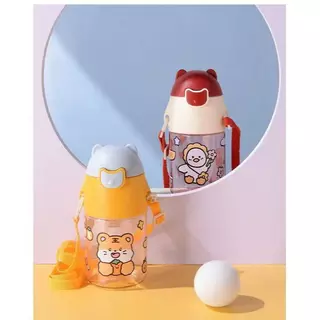 ขวดน้ำ ขวดนม 470ml ลายลูกหมีรูปทรงสวยมีสายคล้องคอให้