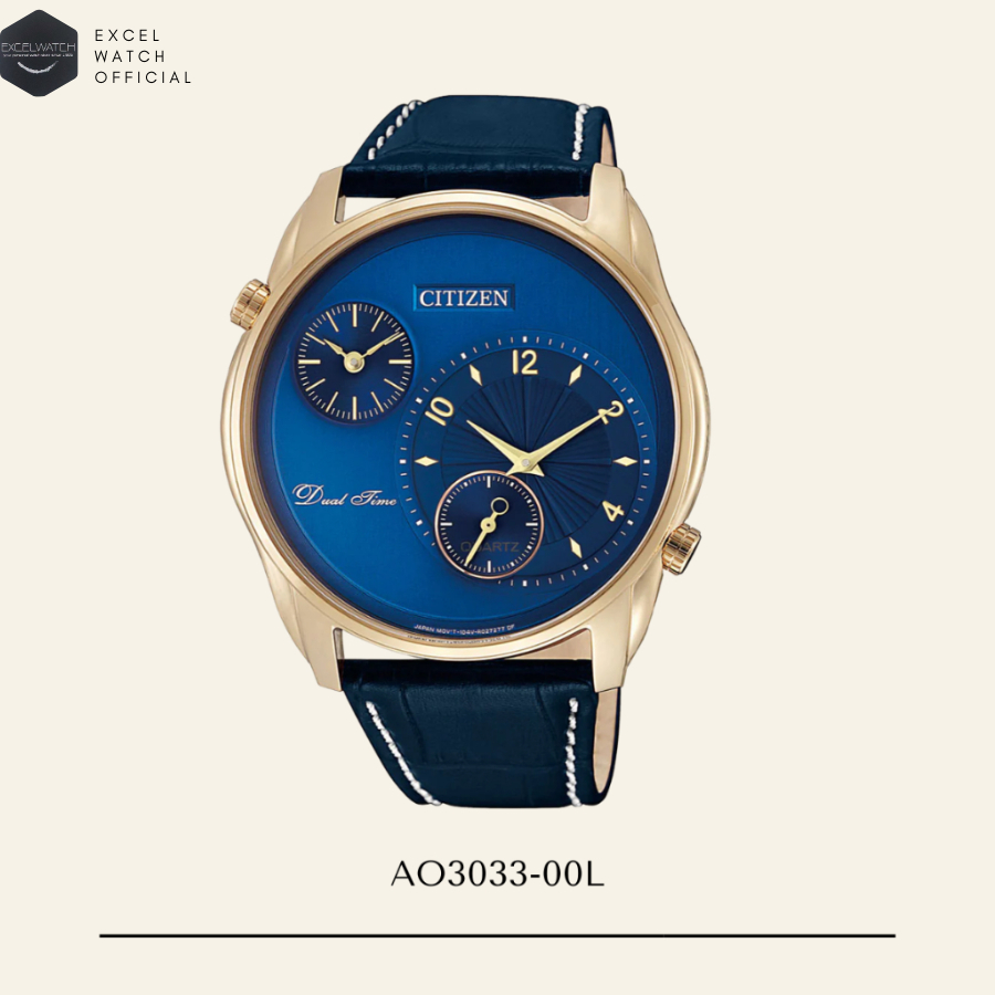 [ Excel Watch ] CITIZEN นาฬิกาซิติเซน รุ่น AO3033-00L สายหนัง ระบบ Quartz