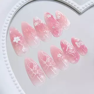 【สินค้าใหม่DD1072] พร้อมส่งในไทย แฟลชเจาะเล็บปลอม เล็บปลอมกันน้ำ กล่องละ 24 ชิ้น เล็บปลอมสำเร็จรูป