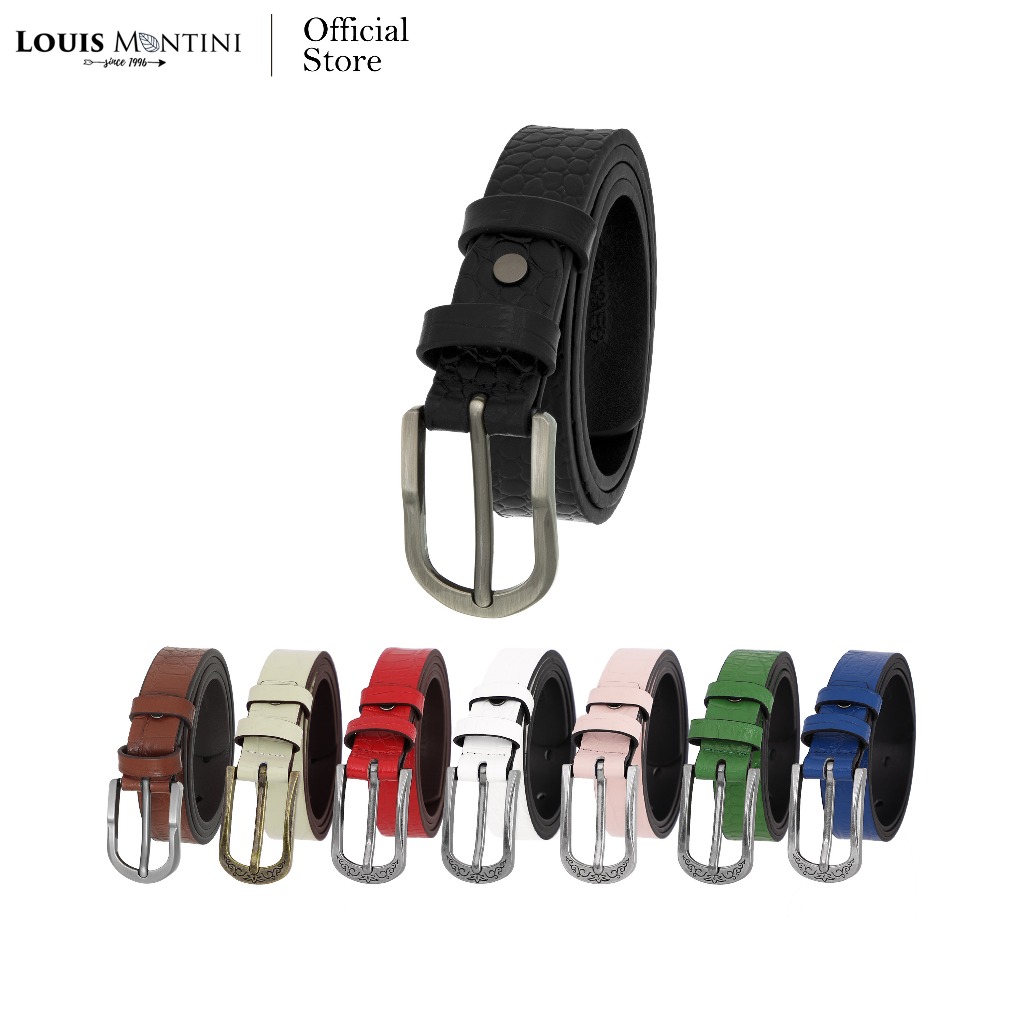 Louis Montini (Cherreen) เข็มขัดผู้หญิง Women Belt เข็มขัดหนังวัวแท้ MGW311