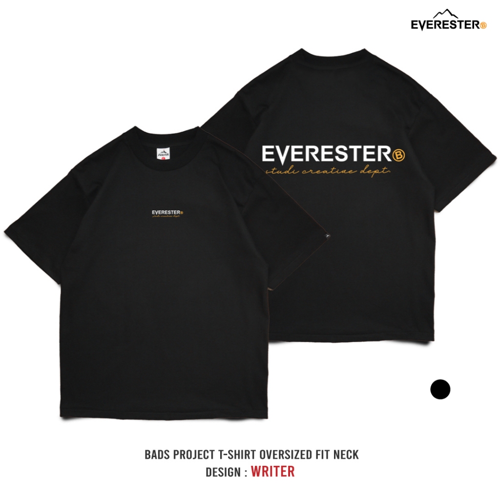 EVERESTER เสื้อไซส์ใหญ่ คอฟิต อก 56"- 60" Heavy Cotton เสื้อยืด Writer ผู้ชาย เสื้อคนอ้วน สีดำ Bexp