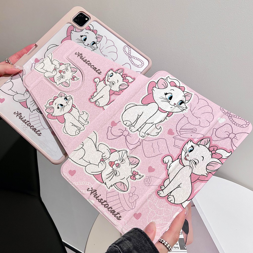 ⚡พร้อมส่ง⚡เคสไอแพด Air8 Air7 11/13 Gen11 ที่ใส่ปากกา Marie Cat เคสiPadหมุน 360°Gen12 Gen10 Air6 Gen9