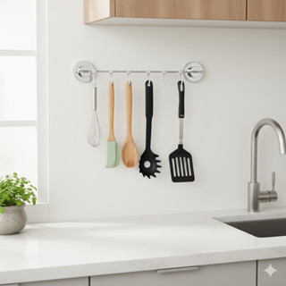 Dehub  ราวแขวน ราวแขวนอเนกประสงค์ พร้อมตะขอ ไม่ต้องเจาะผนัง …