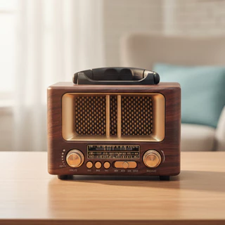 "สุดคุ้ม"วิทยุ-บลูธูท ทรงคราสสิก (MP-8108BT) ฟังFm Am Sw เชื่อมต่อ Bluetooth Mp3 Tf card พร้อมสายชาจ