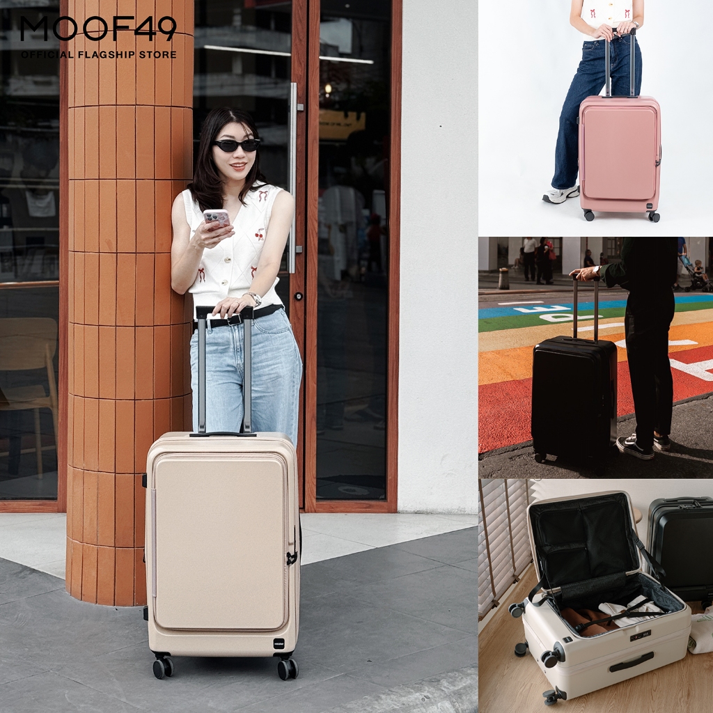MOOF49 กระเป๋าเดินทางรุ่น RIM Series Luggage ขนาด 25" (รับประกัน 1 ปี) PC100% ล้อ hinomoto เปิดหน้า