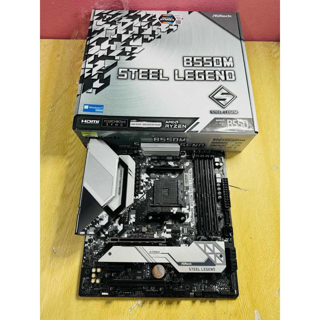 ขายMBมือสอง ASROCK B550M STEEL LEGEND (DDR4) (SOCKET AM4)