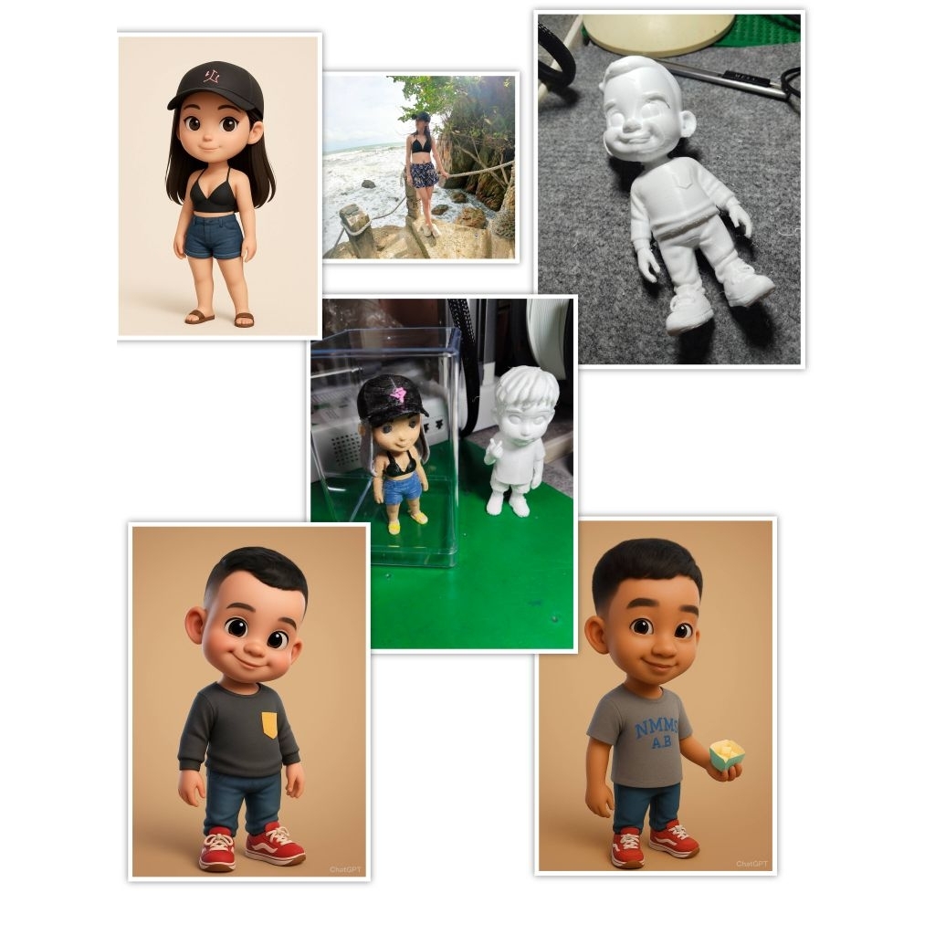 ตุ๊กตาฟิกเกอร์3D ขนาด 10ซม. กล่องใสใส่โมเดล