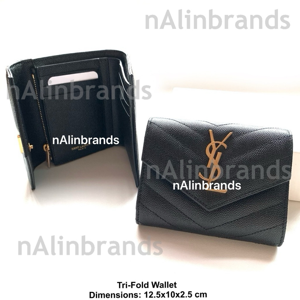 ✅พร้อมส่ง🇹🇭ราคาพิเศษ ขายดีอันดับ1🥇New100% Ysl Tri-fold wallet
