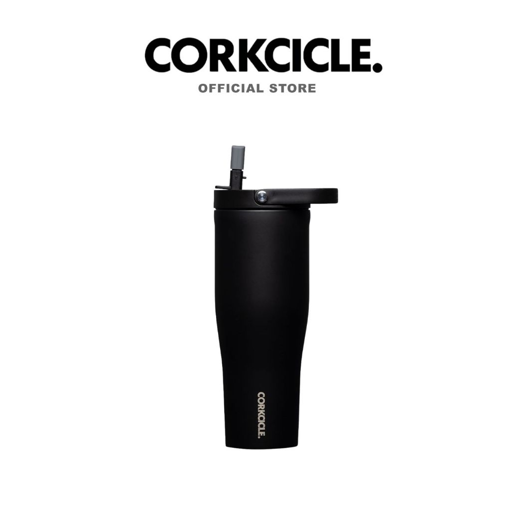 Corkcicle กระบอกน้ำ 30 oz (885 ml) Go Cup Tumbler | Matte Black ดำ | Keeps Cold เก็บเย็น 12hrs | แก้วพกพา ขวดน้ําพกพา