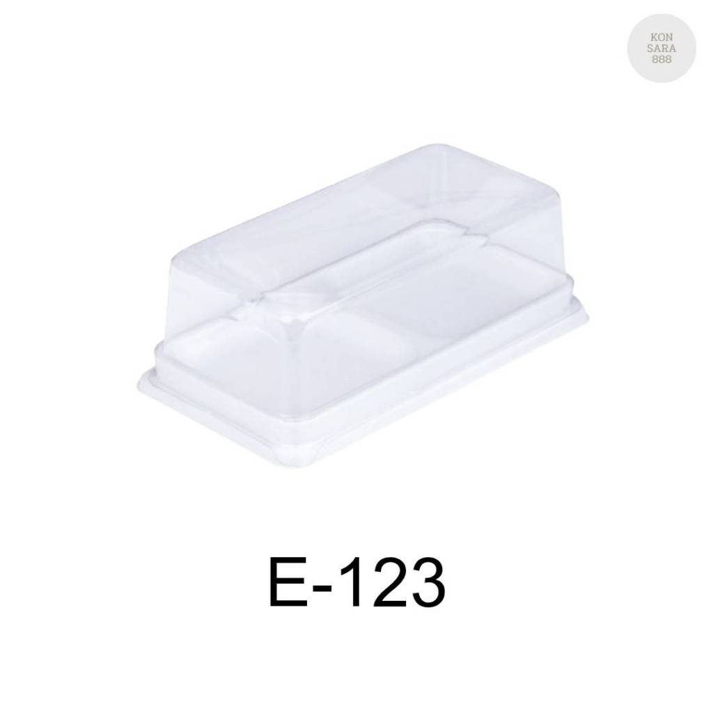 กล่องเบเกอรี่ E-123 ฐานน้ำตาล/สีขาว จำนวน 50 ชุด