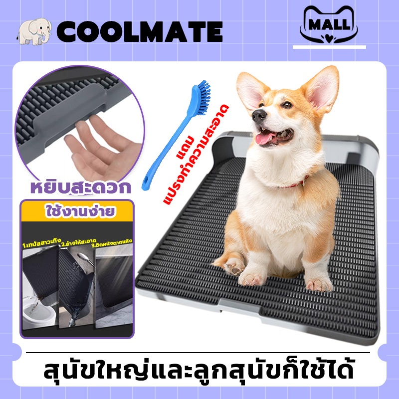 COOLMATEl ถาดฉี่สุนัข ห้องน้ำสุนัข ถาดรองฉี่สุนัข โถฉี่สุนัข ห้องน้ําแบบบูรณาการ M/L ใช้ได้ทั้งสุนัขตัวใหญ่และตั