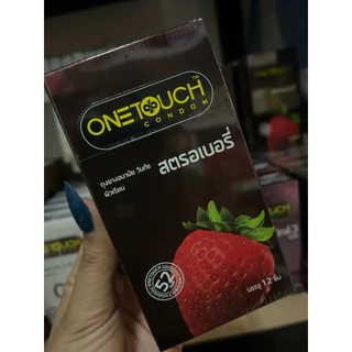ถุงยางอนามัย Onetouch รุ่นSTRABERRY รุ่นHAPPY ขนาด 52 มม.บรรจุ 12 ชิ้น ชนิดผิวเรียบ