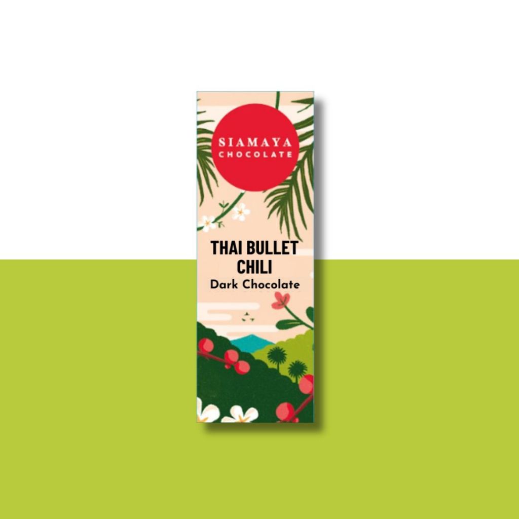 Thai Bullet Chili 70% Dark Chocolate 20g. / ดาร์กช็อกโกเเลต 70%รสพริก 20กรัม Siamaya Chocolate