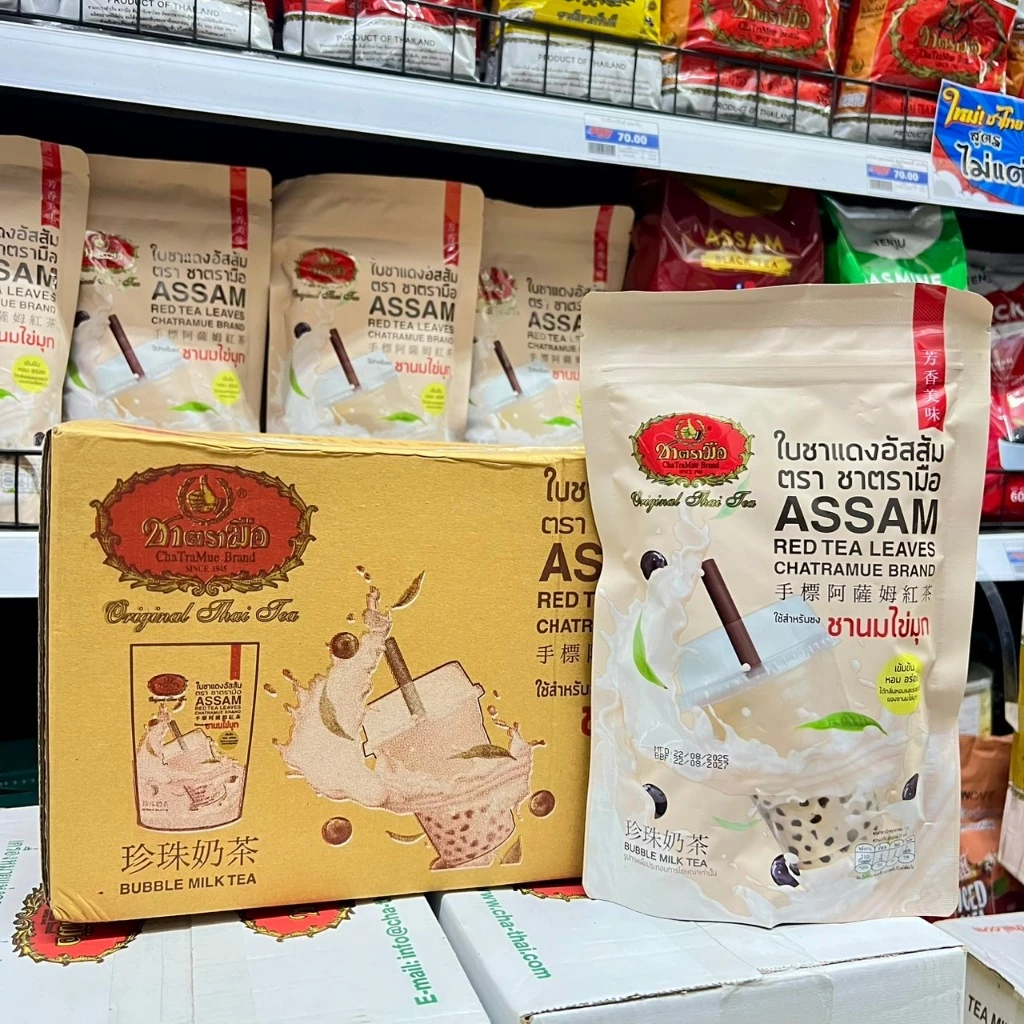 ชาแดงอัดสัม ตรามือขนาด250กรัม (ลัง)