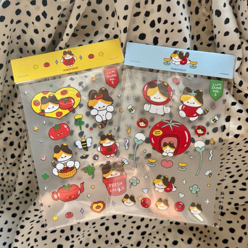 (พร้อมส่ง) STICKER A6  :  LUMDUAN CALICO CAT