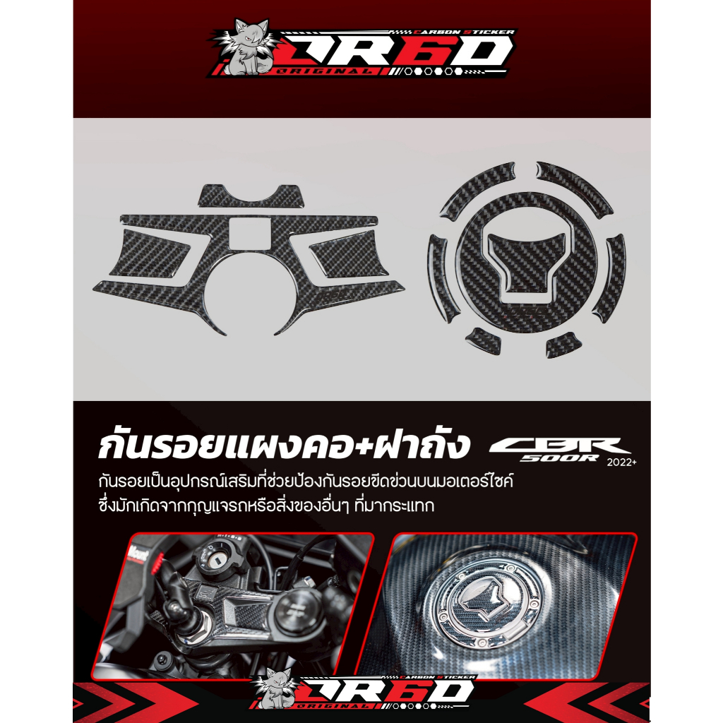 ชุดกันรอย OR6D แผงคอเบ้ากุญเเจ CBR650R 2019-2022+ กันรอยฝาถัง