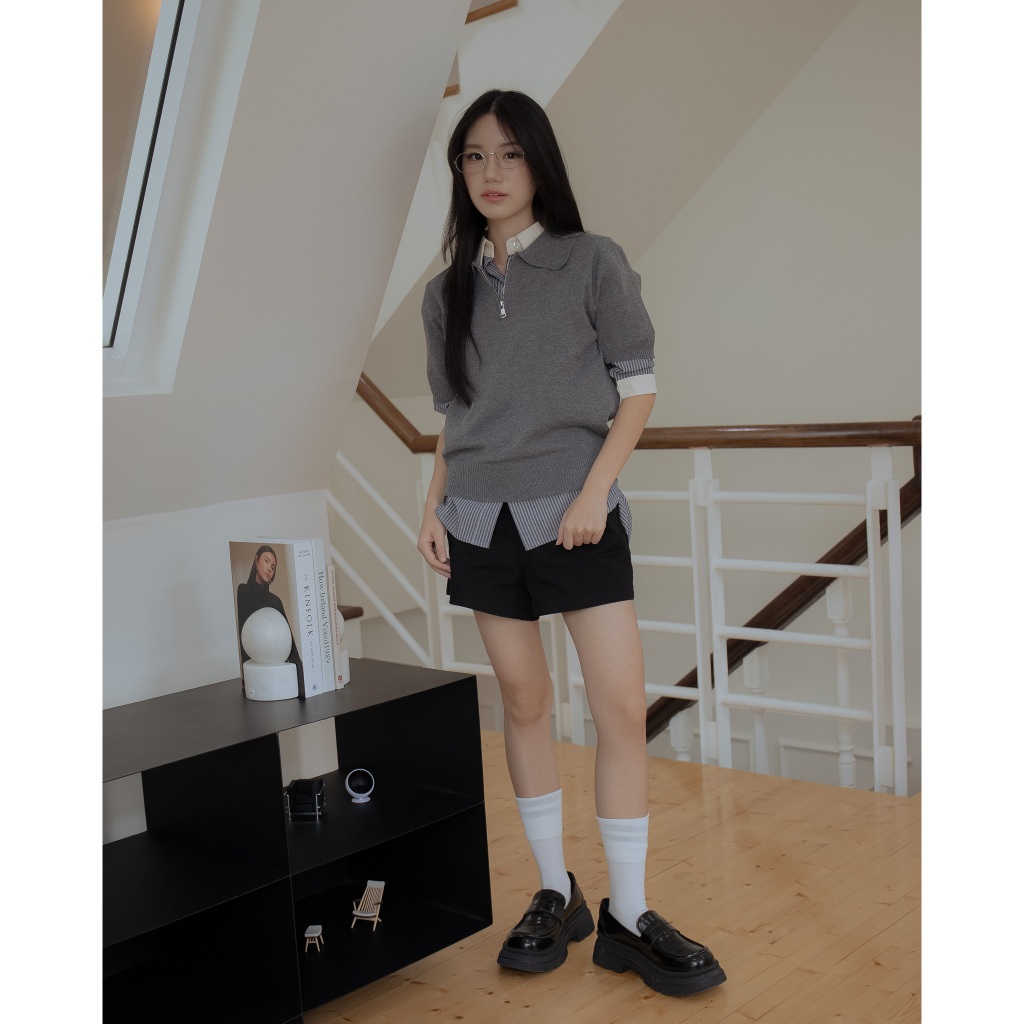 avo เสื้อโปโล Tovey knit topsโปโลรุ่นใหม่มาแล้ววว รอบนี้มาเป็นสีพื้นคือน่ารักสุดๆ