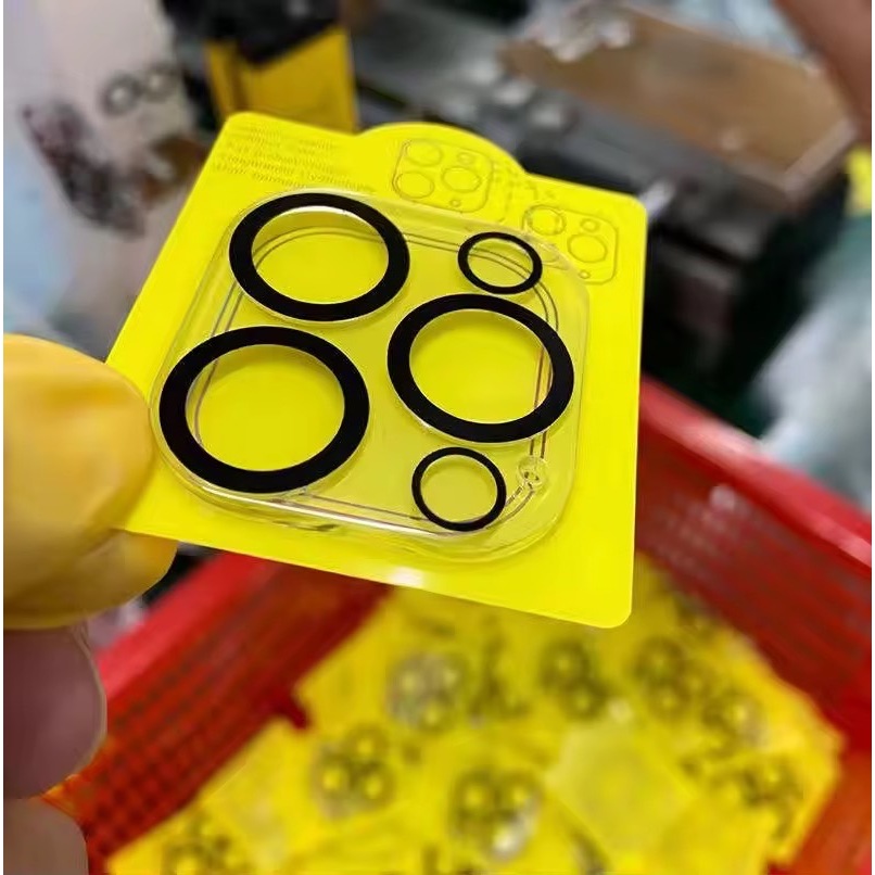 3D ฟิล์มกระจกเลนส์กล้องสำหรับ iPhone 11 12 13pro 14 15plus 16ProMax 17 Ari นิรภัยใสฟิล์มกันรอยกล้อง
