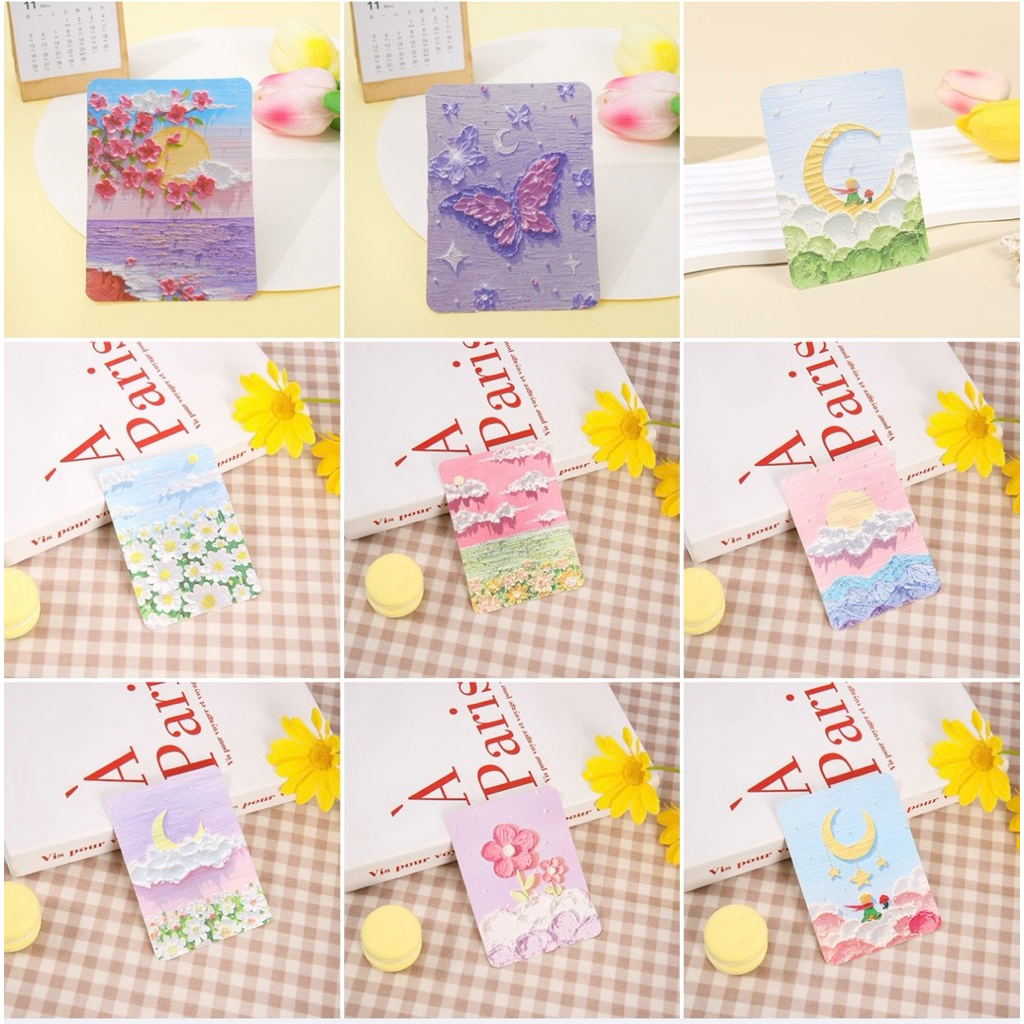 (แบบ P5) การ์ดอวยพน เพ้นท์วิวลายสวย การ์ดสำหรับร้านเค้กร้านดอกไม้ การ์ดอวยพรราคาถูก การ์ดอวยพรลายถุงของขวัญ - รูปที่ 3