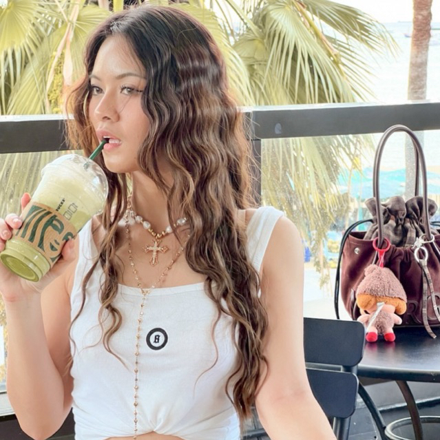 ssr- SK TANKTOP 🎱 เสื้อกล้ามคอตัวยู ลายปัก Basic top  Black /White/Brown/Grey (SSR03)